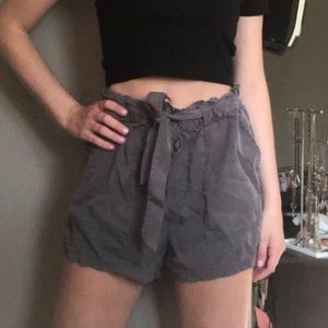 Gray Paper Bag Shorts
